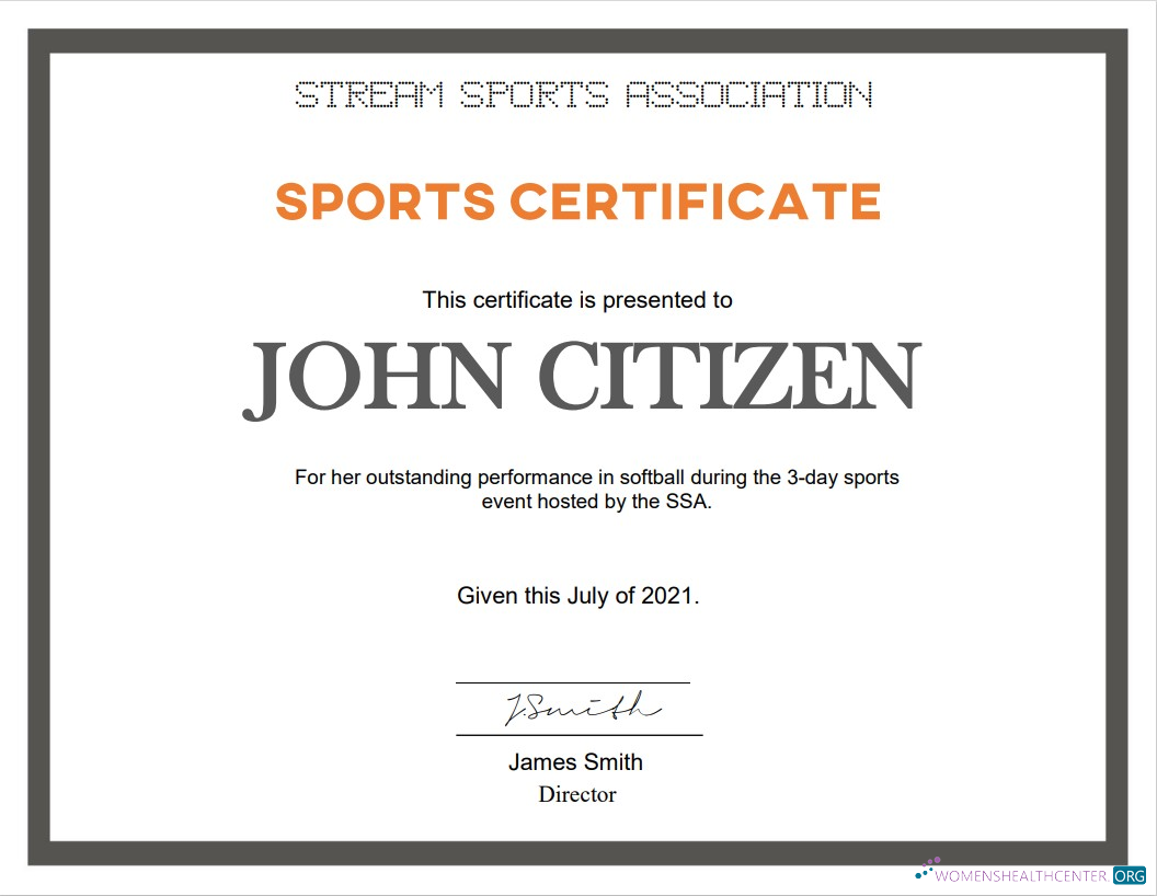 Download USA Sports certificate Photoshop template